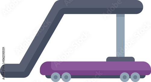 This flat icon depicts an airport conveyor belt used to transport passengers