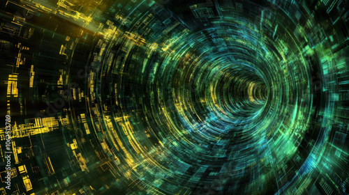 Digital abstract background with swirling patterns and vibrant colors