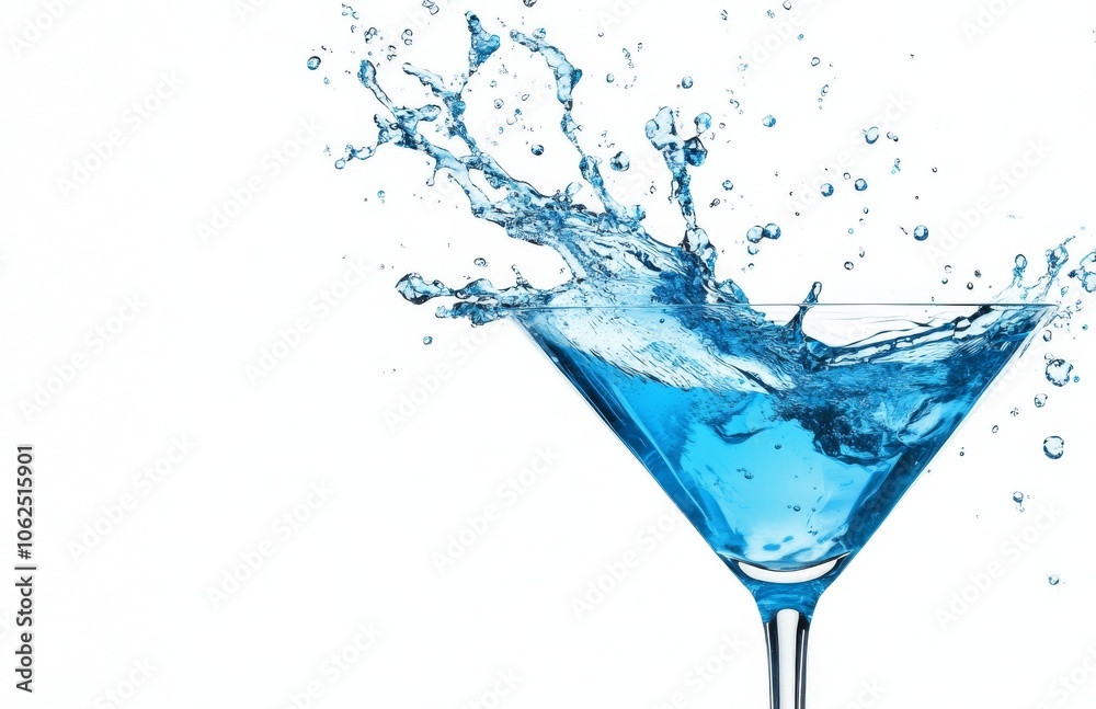 Captivating splash the art of mixology in a crystal clear glass Captivating splash the art of mixology in a crystal clear glass