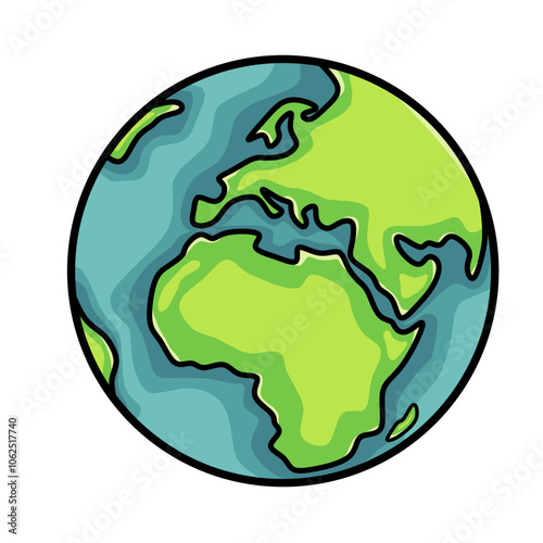 Earth vector with black lines is good for celebrating Earth Day