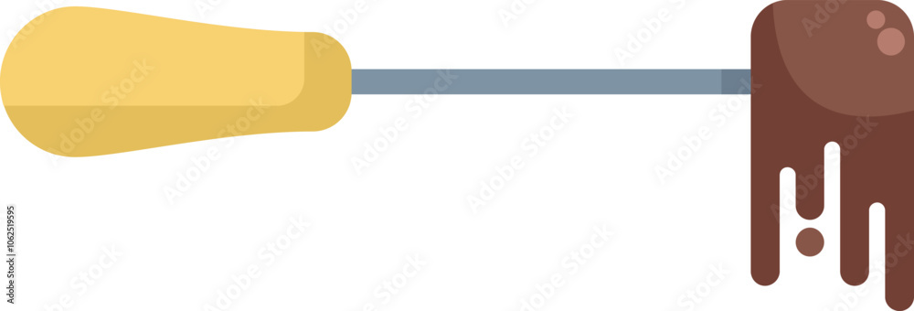 This vector illustration is of a chocolate fountain fork with dripping chocolate, perfect for depicting dessert and fondue This vector illustration is of a chocolate fountain fork with dripping chocolate, perfect for depicting dessert and fondue