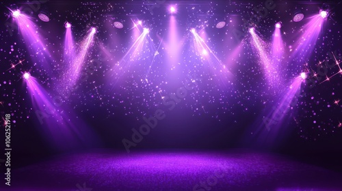 Sparkling purple glittering Lights on purple background for festive event, ceremony concept, dramatic ambiance Ideal for celebrations and award shows background