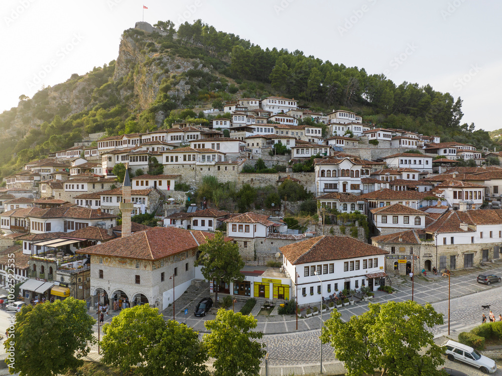 Naklejka premium Historic city of Berat in Albania, World Heritage Site by UNESCO