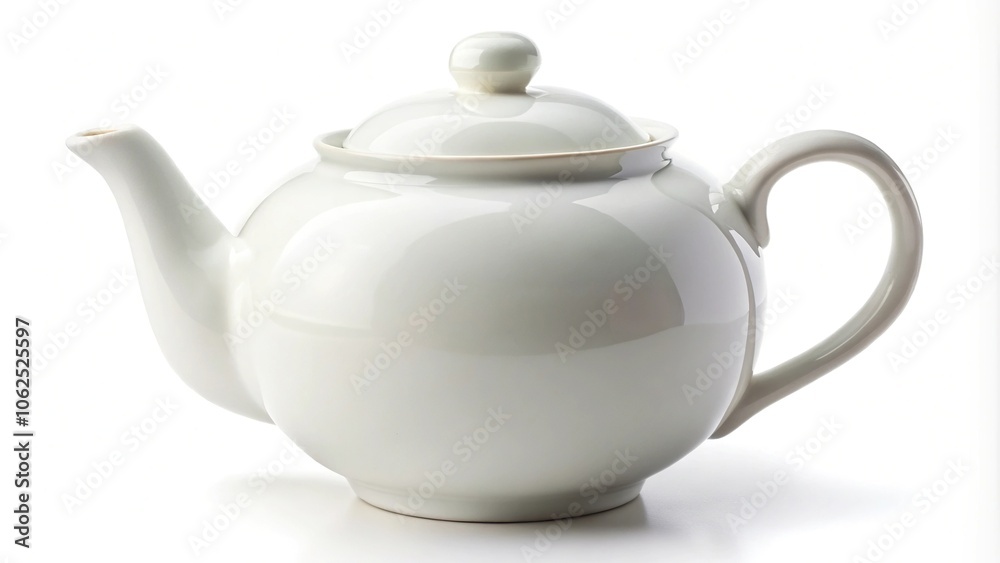 White teapot isolated on white background with clipping path White teapot isolated on white background with clipping path