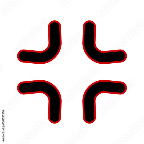 Anger or irritation effect icon in anime or manga Japanese style. Cross popping veins symbol. Angry emotion comics sign isolated on white background. Manpu pictogram. Vector flat illustration.