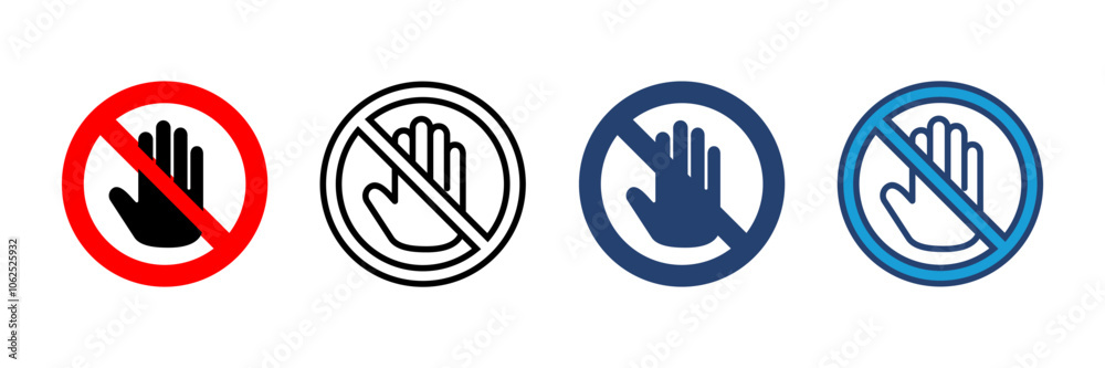 Stop icon vector. stop road sign. hand stop icon vector Stop icon vector. stop road sign. hand stop icon vector