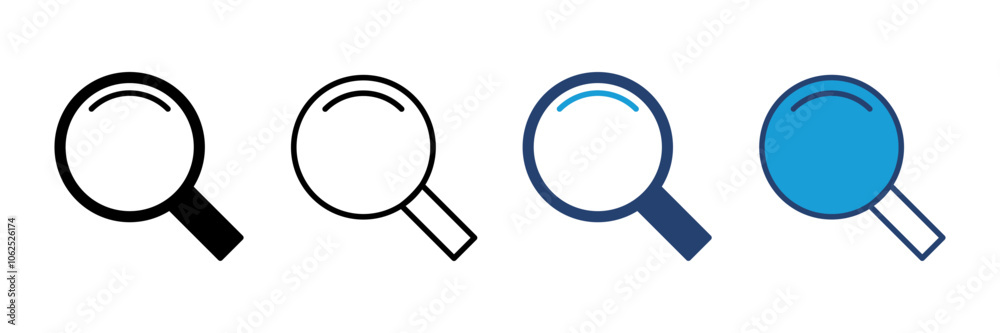 Search icon vector. search magnifying glass icon Search icon vector. search magnifying glass icon
