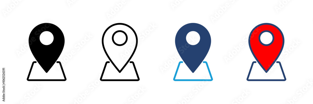 Pin icon vector. Location icon vector. destination icon. map pin Pin icon vector. Location icon vector. destination icon. map pin