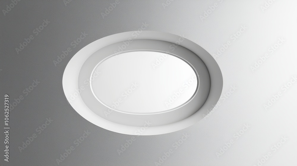 Obraz premium An oval template with generous blank space, perfect for creating customized poster designs or mockups against a pristine white backdrop.