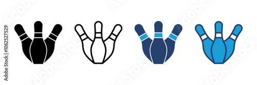 Bowling icon vector. bowling ball and pin icon. bowling pins