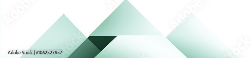 Abstract Geometric Composition of Green and White Triangles photo