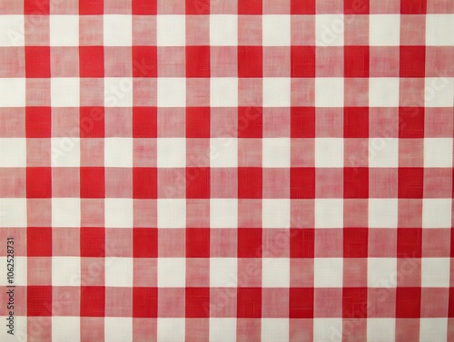 Red and White Checkered Fabric Texture
