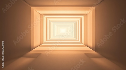 Abstract Perspective of Light Emitting from a Recessed Square