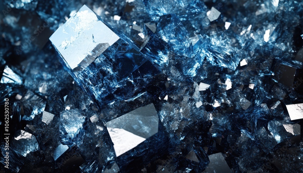 Close-up of a Deep Blue Crystal Formation Close-up of a Deep Blue Crystal Formation