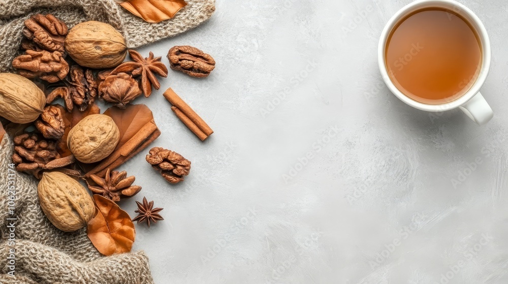 Autumn Tea Break with Walnuts Cinnamon and Star Anise Autumn Tea Break with Walnuts Cinnamon and Star Anise