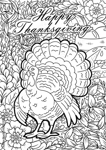 Thanksgiving coloring for Adults