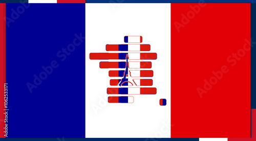 shape of the map of France,...