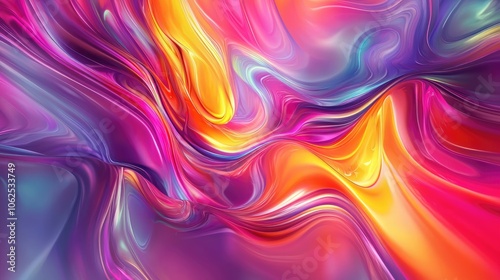 Wallpaper Mural Abstract Swirling Pattern of Vibrant Pink, Yellow, and Blue Hues Torontodigital.ca