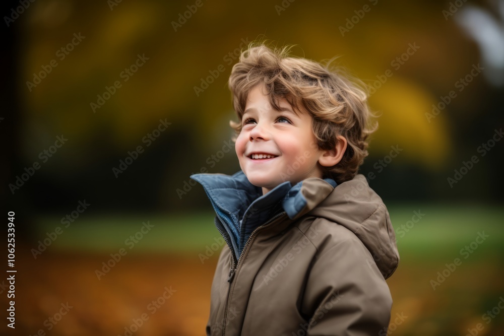 Portrait of a cute little boy in the park on a autumn day Portrait of a cute little boy in the park on a autumn day