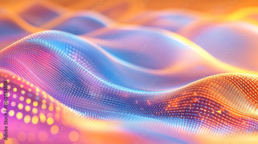Abstract Colorful Wavy Lines with Glowing Lights Abstract Colorful Wavy Lines with Glowing Lights