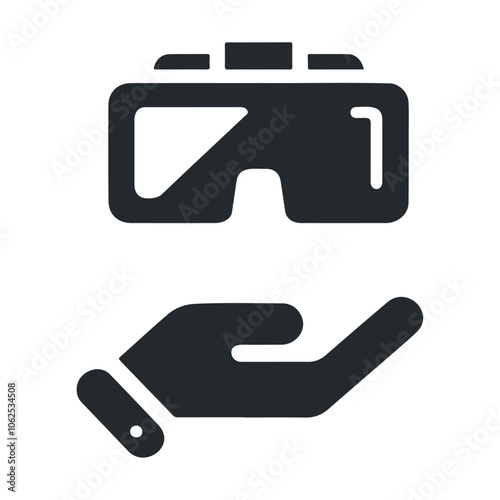 Futuristic virtual visual classes icon design, gaming goggle vector design.