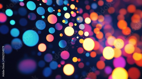 Abstract Colorful Bokeh Background with Bright Circular Lights