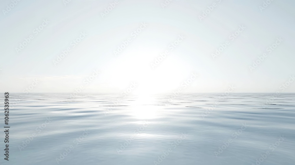 Obraz premium A serene seascape with a sun-drenched horizon and gently rippling water.