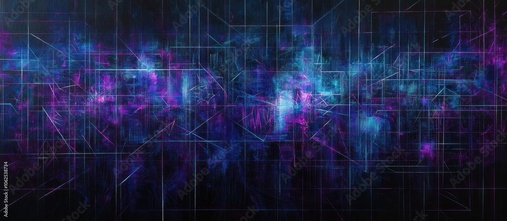 Abstract Digital Art with Blue and Purple Hues Abstract Digital Art with Blue and Purple Hues