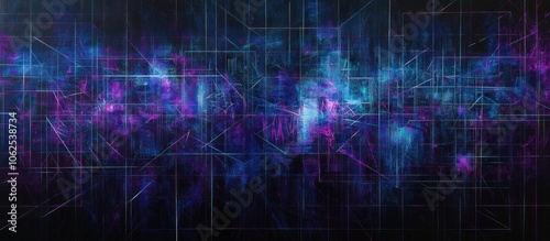 Abstract Digital Art with Blue and Purple Hues