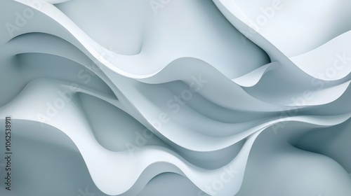 Abstract White and Gray Wavy Curves