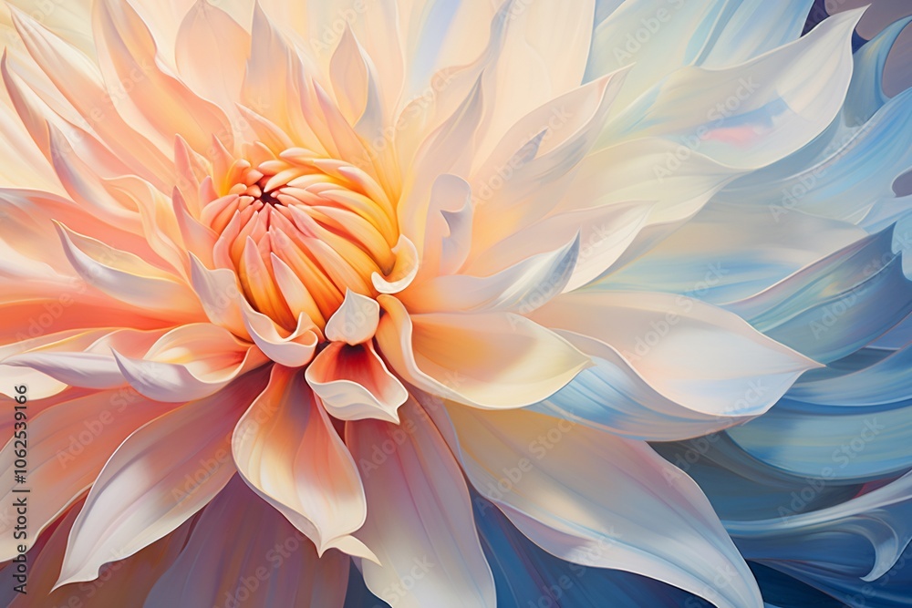 A close-up of a beautifully detailed flower with soft pastel hues. A close-up of a beautifully detailed flower with soft pastel hues.