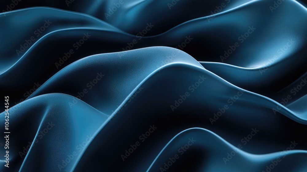 Obraz premium Abstract Blue Wavy Fabric Texture Background
