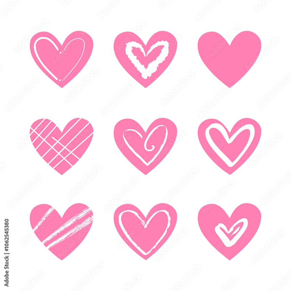 Doodle heart, love symbol icon Doodle heart, love symbol icon