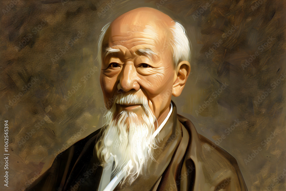 A portrait of an elderly man with a long beard, exuding wisdom and serenity. A portrait of an elderly man with a long beard, exuding wisdom and serenity.