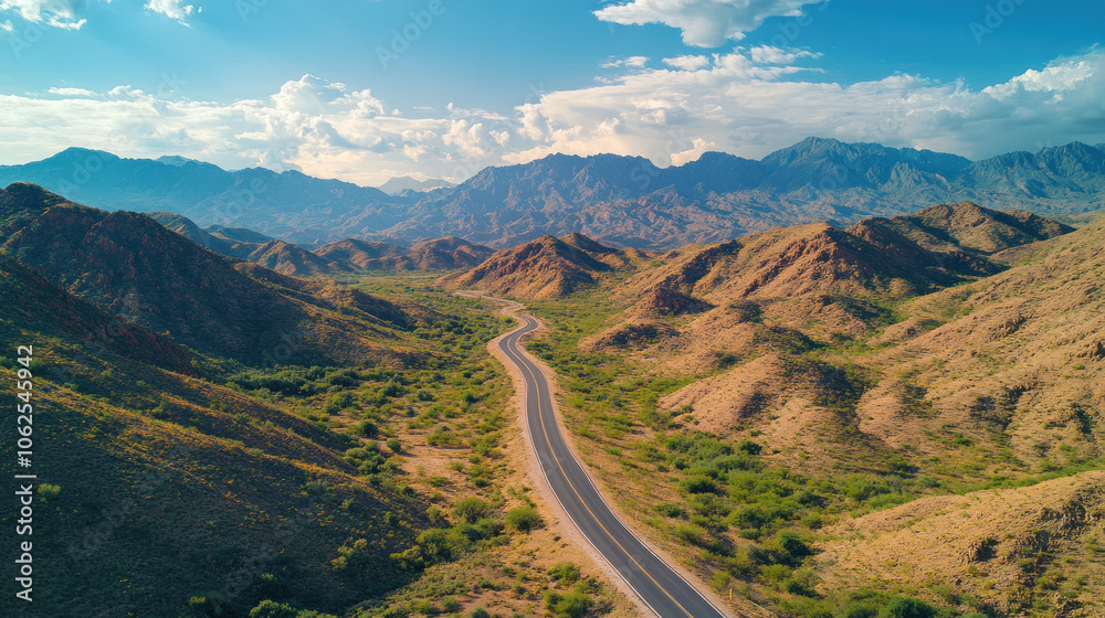 Scenic Road Through Mountain Landscapes Scenic Road Through Mountain Landscapes