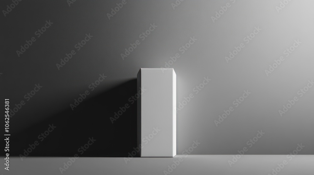 Minimalist Product Display with a White Box Against a Grey Background