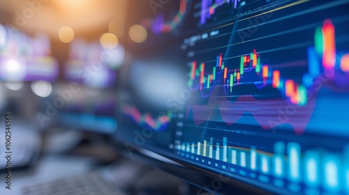 Close-up of a computer monitor displaying stock market data.