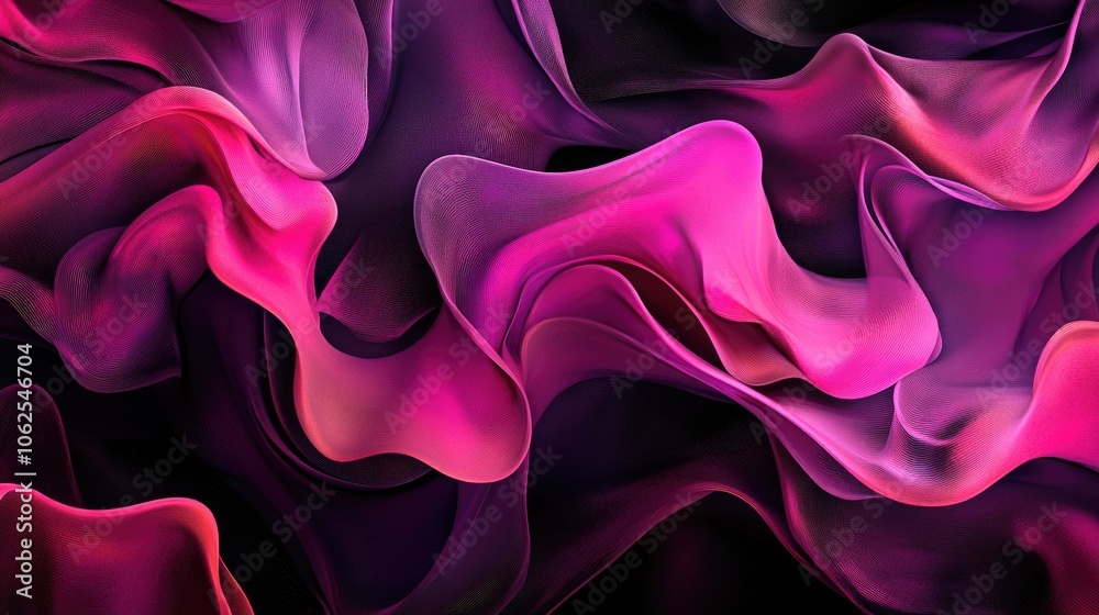Obraz premium Abstract Purple and Pink Wavy Lines