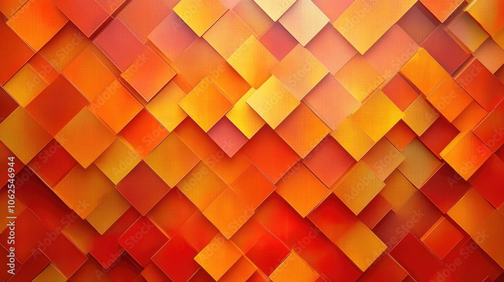 Abstract Pattern of Interlocking Orange and Red Squares Abstract Pattern of Interlocking Orange and Red Squares