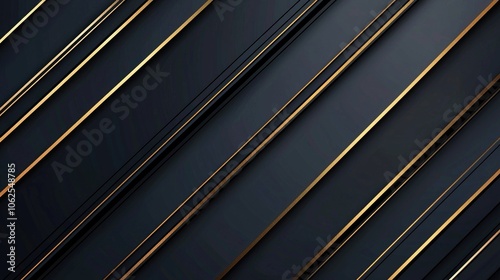 Abstract Diagonal Pattern with Black and Gold Stripes