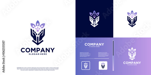 abstract flowers and human hands , social foundation , graphic design inspiration.