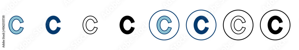 Copyright icon vector isolated on white background. copyright symbols Copyright icon vector isolated on white background. copyright symbols