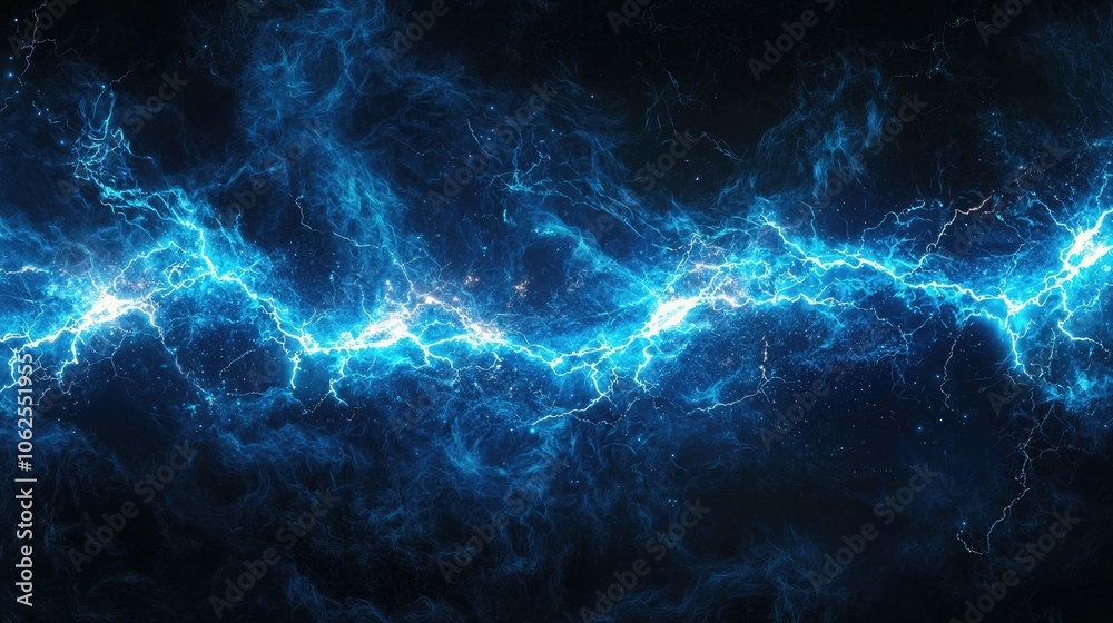 Abstract Blue Electric Lightning Streaks on a Dark Background Abstract Blue Electric Lightning Streaks on a Dark Background
