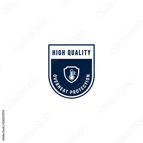 Overheat protection label vector for product packaging design element. Best overheat protection icon for product packaging design, print design, websites and more about Heat resistant product.