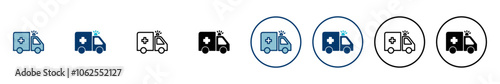 Ambulance Icon vector isolated on white background. Ambulance Icon Design. ambulance truck icon vector