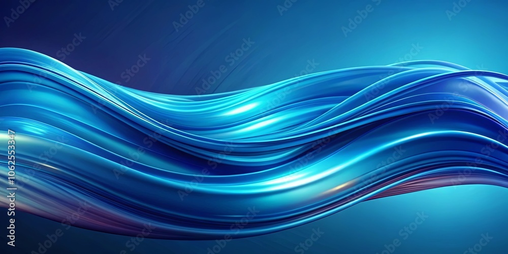 Fototapeta premium Abstract Blue Flowing Swirls On A Vibrant Background