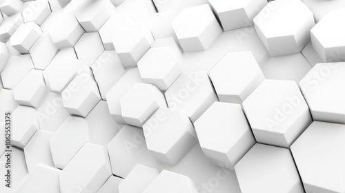 Abstract White Hexagonal Geometric Pattern