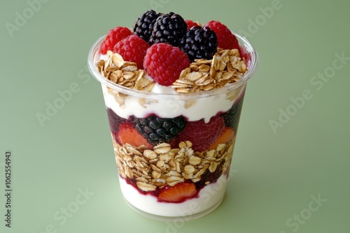 Fresh Yogurt Parfait with Berries and Granola