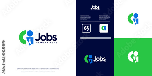 abstract job search, recruitment, selection, interview, graphic design illustration.