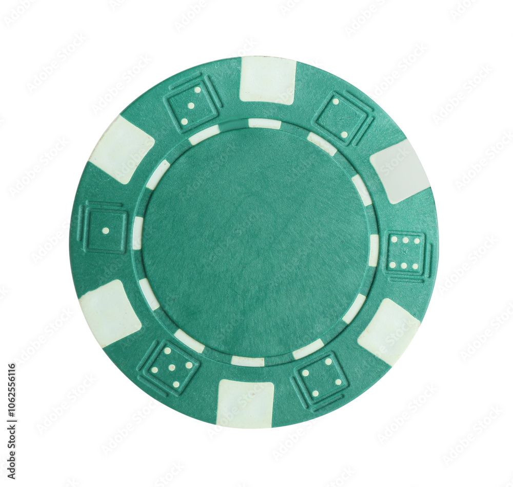 Naklejka premium Poker game. One casino chip isolated on white
